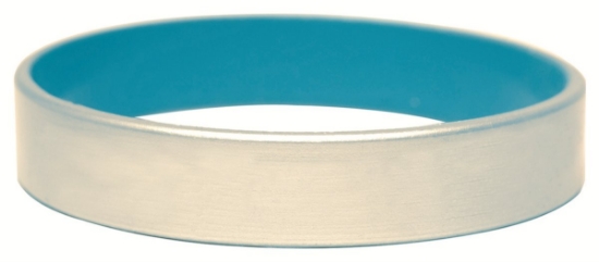 Silver Silicone Bracelets - Silbracs turquoise